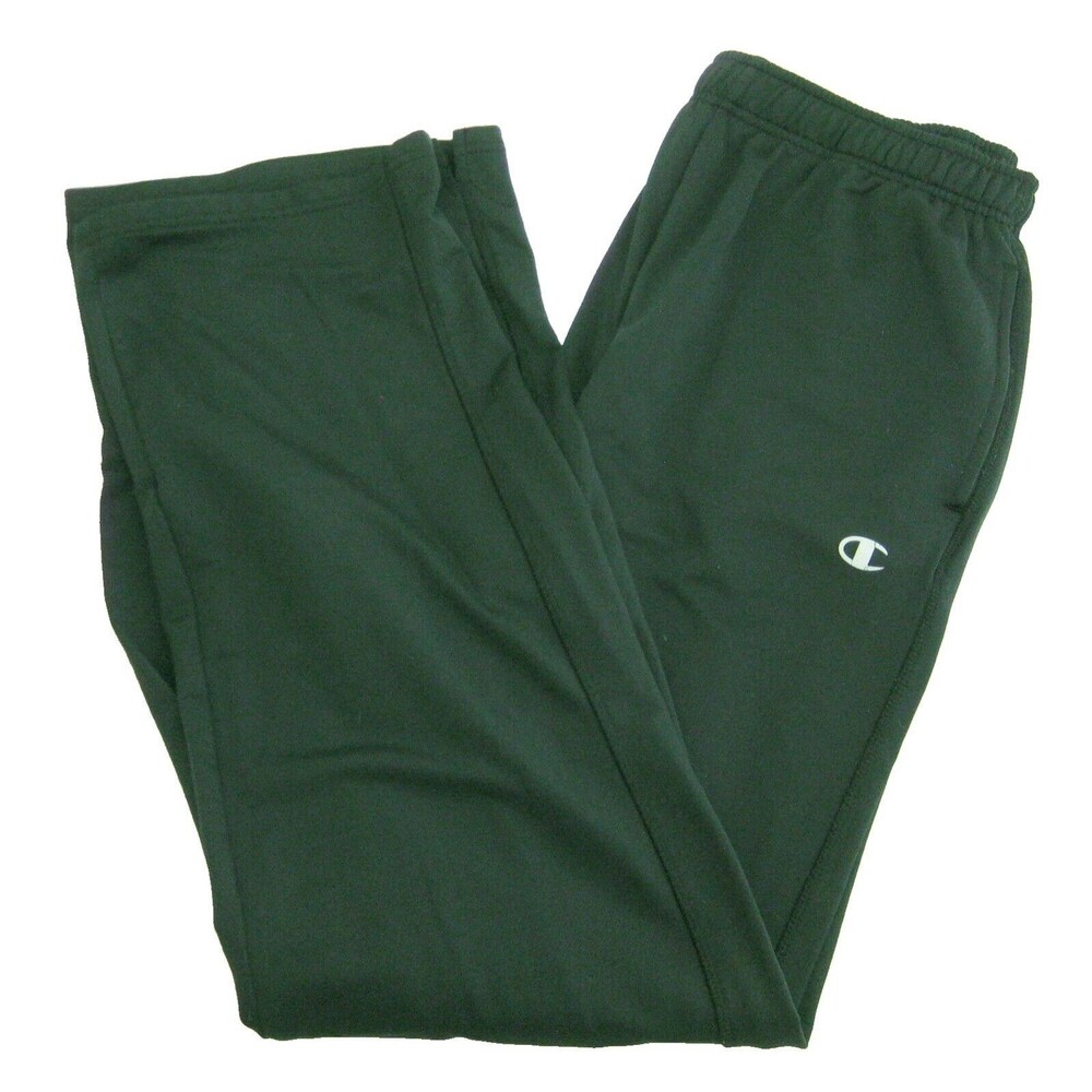 CHAMPION Men's (Size Large) Solid Black Athletic Track Pants Sweatpants Pockets